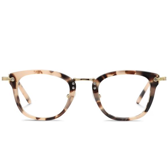 EUC Diff Eyewear Rue Blue Light Glasses Himalayan Tortoise Beige Frame 46mm Lens - Picture 1 of 15